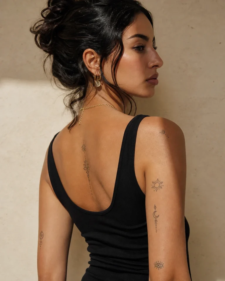 femme tatouages temporaires dos